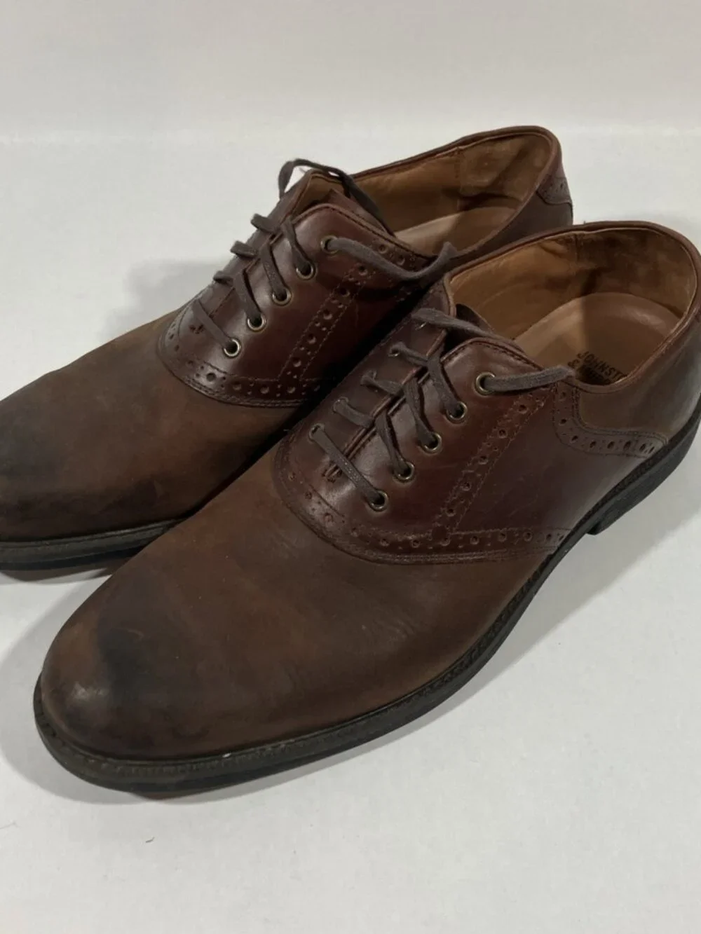 Men’s Leather Johnston And Murphy Dress Shoes Size 11.5 Dual Width